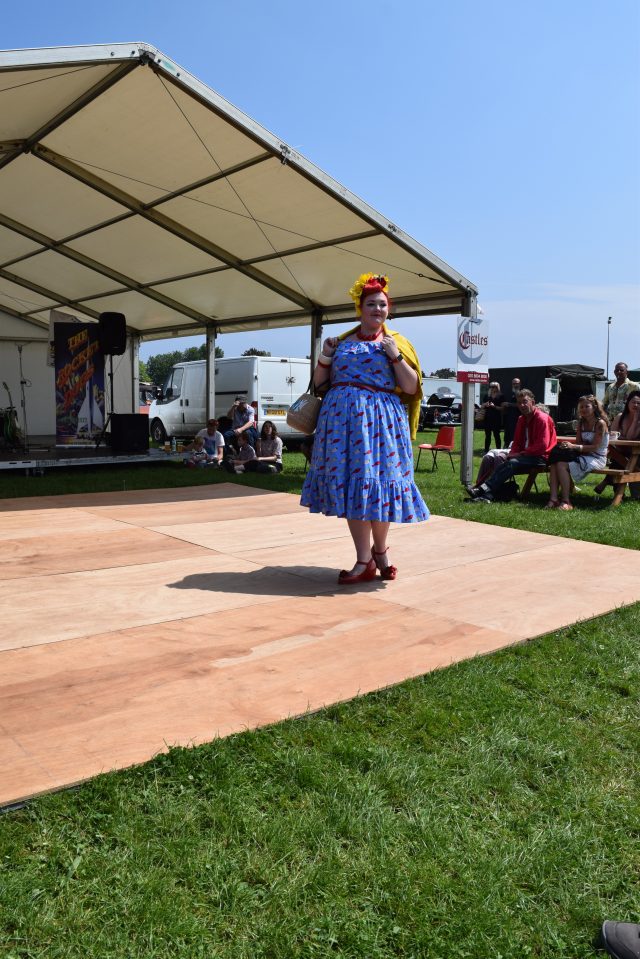 enfield vintage pageant, modelling, catwalk, lindybop dress, hotties vintage, miss ava's millinery, rock n roll, strolling, house of drewvid, car rally, vintage event, uk vintage, plus size girl, plus size model, plus size clothing, plus size fatshionista