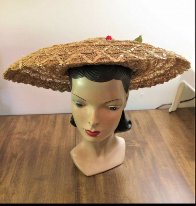 percher hat, topper hat, vintage hat, vintage hats, hatporn, platter hats, cartwheel hats, american made, american vintage hats, american hats, vintage style, hat style, hat addict