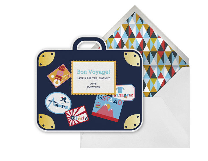 bon voyage, good luck, flyers, personalised stationery, letter writing, danke, gracias, merci, thank you, paperless post, cards to your inbox, paperless, choose your own design, email direct, send to friends, keep in touch, drop them a line, say hello, write a letter, choose your own