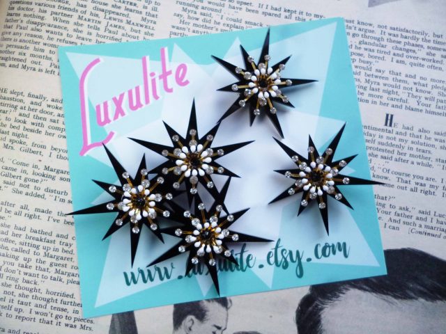 luxulite, luxulite brooch, luxulite earrings, luxulite bangles, fakelite, acrylic jewellery, vintage style jewellery, vintage jewellery, repro jewellery, 