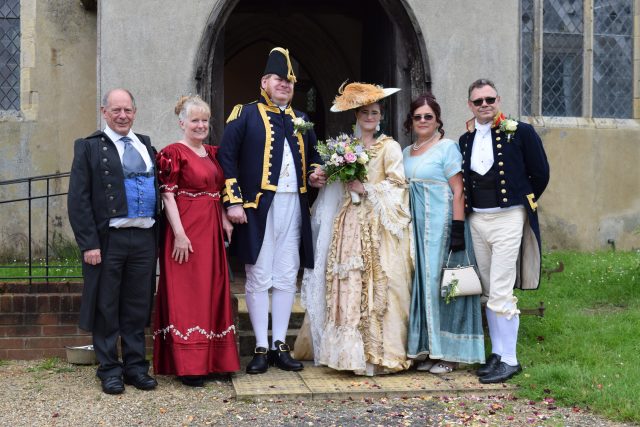 Regency Wedding, Regency Style, Regency Clothing, Lady Emma and Captain Peter, Family Wedding, Plus Size Clothing, Plus Size Costume, Complete Costumes, Regency Bonnet, Bury St Edmunds, The Athenaeum, Alice in Wonderland Wedding, Wedding Ideas,