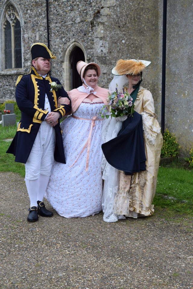 Regency Wedding, Regency Style, Regency Clothing, Lady Emma and Captain Peter, Family Wedding, Plus Size Clothing, Plus Size Costume, Complete Costumes, Regency Bonnet, Bury St Edmunds, The Athenaeum, Alice in Wonderland Wedding, Wedding Ideas,