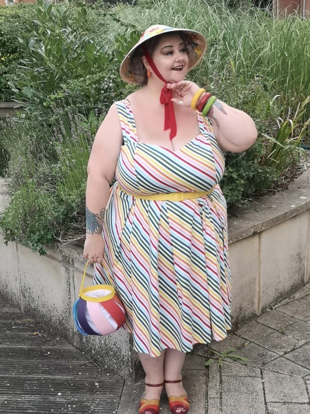 Collectif, Collectif Clothing, Collectif X Modcloth, Modcloth, Plus Size Fashion, Plus Size Clothing, Plus Size Vintage, Plus Size Style, Size 26 Style, Rainbow Dress, Jill Rainbow Dress, Lulu Hun Shoes, Lulu Hun Bag, Giada Shoes, Tonya Shoes, Lily Shoes, Vintage Hat, Vintage Millinery, Vintage Sunglasses, Bow and Crossbones, Bow and Crossbones Bangles, Bangle Stack, Lucite Jewellery, Lucite Bangles, Lucite Earrings, Stratford Upon Avon, Shakespeare Country, RSC, A Comedy of Errors, 