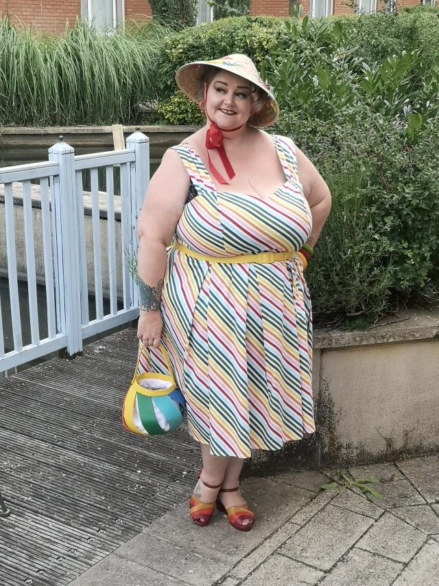 Collectif, Collectif Clothing, Collectif X Modcloth, Modcloth, Plus Size Fashion, Plus Size Clothing, Plus Size Vintage, Plus Size Style, Size 26 Style, Rainbow Dress, Jill Rainbow Dress, Lulu Hun Shoes, Lulu Hun Bag, Giada Shoes, Tonya Shoes, Lily Shoes, Vintage Hat, Vintage Millinery, Vintage Sunglasses, Bow and Crossbones, Bow and Crossbones Bangles, Bangle Stack, Lucite Jewellery, Lucite Bangles, Lucite Earrings, Stratford Upon Avon, Shakespeare Country, RSC, A Comedy of Errors, 