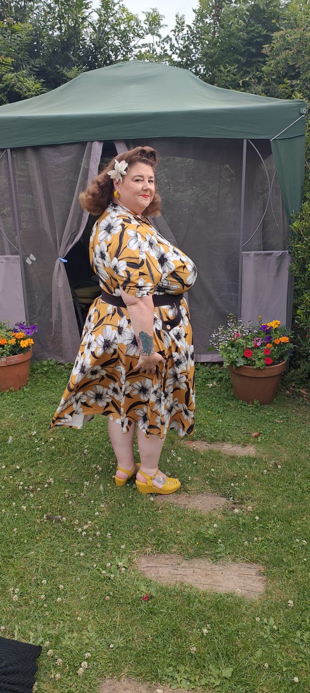 Miss Candyfloss, Boho Chic Clothing, Miss Candyfloss Dress, Vintage Style Dress, Vintage Styling, Size 26 Style, Plus Size Clothing, Plus Size Style, Plus Size Clothing, Plus Size Lifestyle, Floral Dress, Vintage Hair, Wet Set and Brush Out