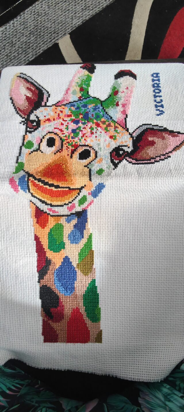 Cross-stitch, Cross-stitch Designs, Giraffe Pattern, Handmade, Make Do and Mend, Unique Creation, Unique Makes, Journal, Handmade Book, Notebook, Stationery, Unique Notebook, Create and Craft, Personalised Gifts, Cross-Stitch Gifts, Gifts, Giraffe Gifts