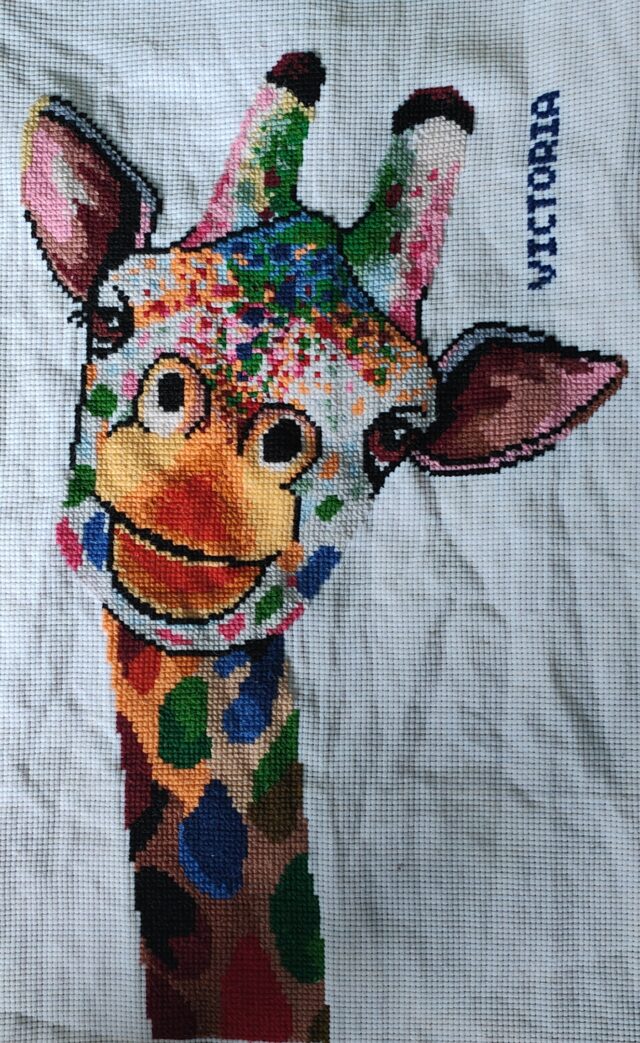 Cross-stitch, Cross-stitch Designs, Giraffe Pattern, Handmade, Make Do and Mend, Unique Creation, Unique Makes, Journal, Handmade Book, Notebook, Stationery, Unique Notebook, Create and Craft, Personalised Gifts, Cross-Stitch Gifts, Gifts, Giraffe Gifts