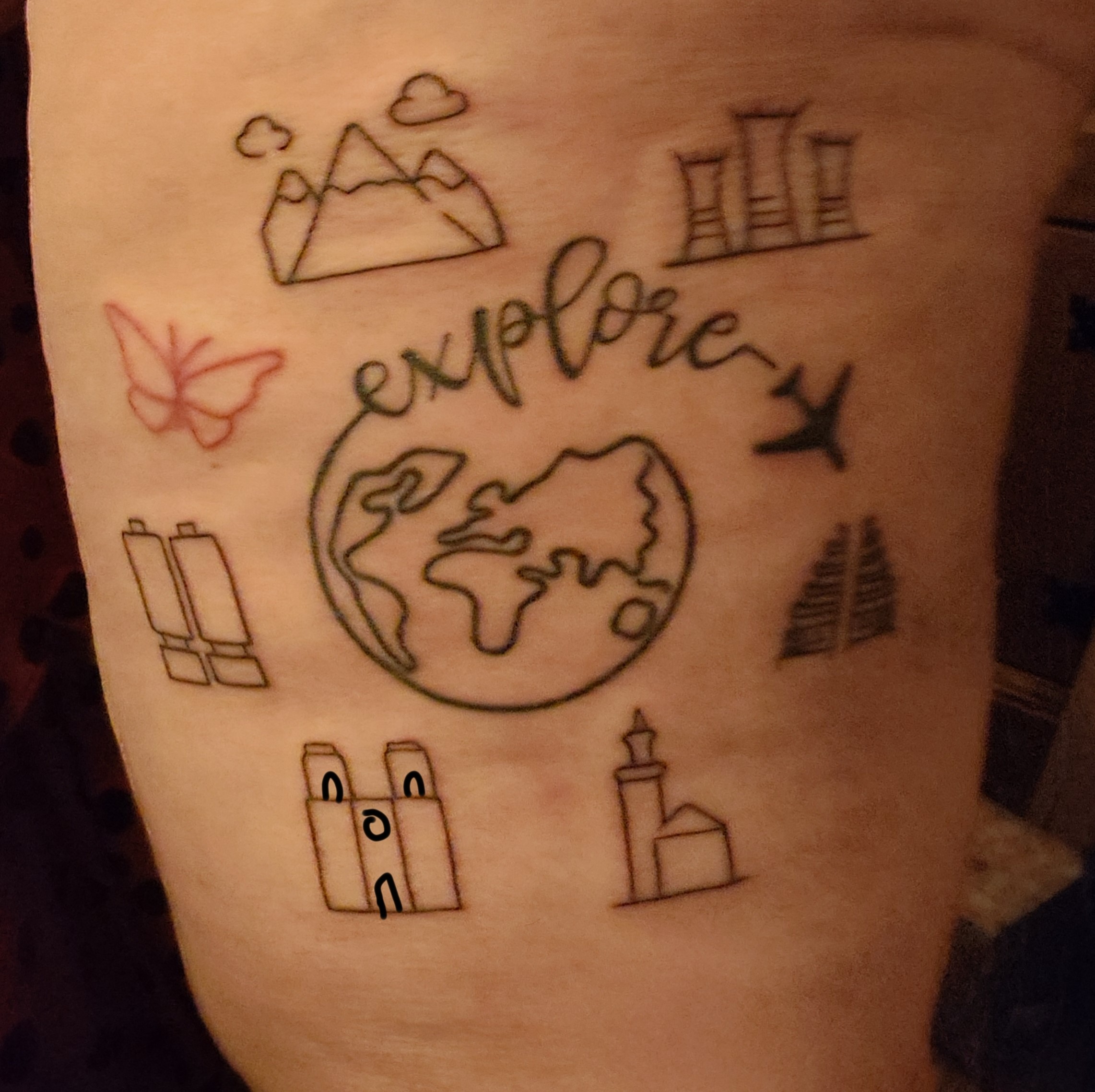 Tattoos, Tattoo, Plus Size Tattoo Owner, Explore, Adventure, Plus Size Adventure, World Traveller, Wheelchair Adventures, Tattoo Lover